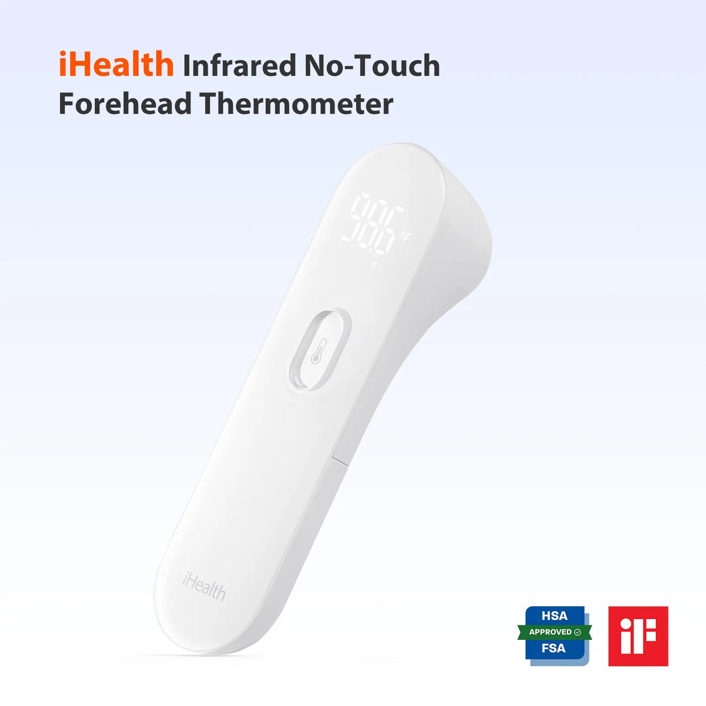 iHealth No-Touch Forehead Thermometer – HSA/FSA Eligible, 3 Sensors, Silent Alert & Accurate Readings