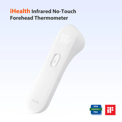 iHealth No-Touch Forehead Thermometer – HSA/FSA Eligible, 3 Sensors, Silent Alert & Accurate Readings