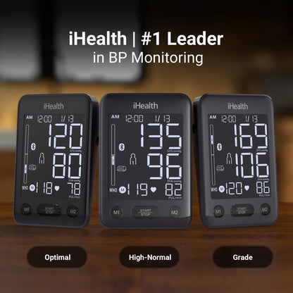 iHealth Bluetooth Blood Pressure Monitor – HSA/FSA Eligible, Large Cuff, Color Display & Dual User Memory