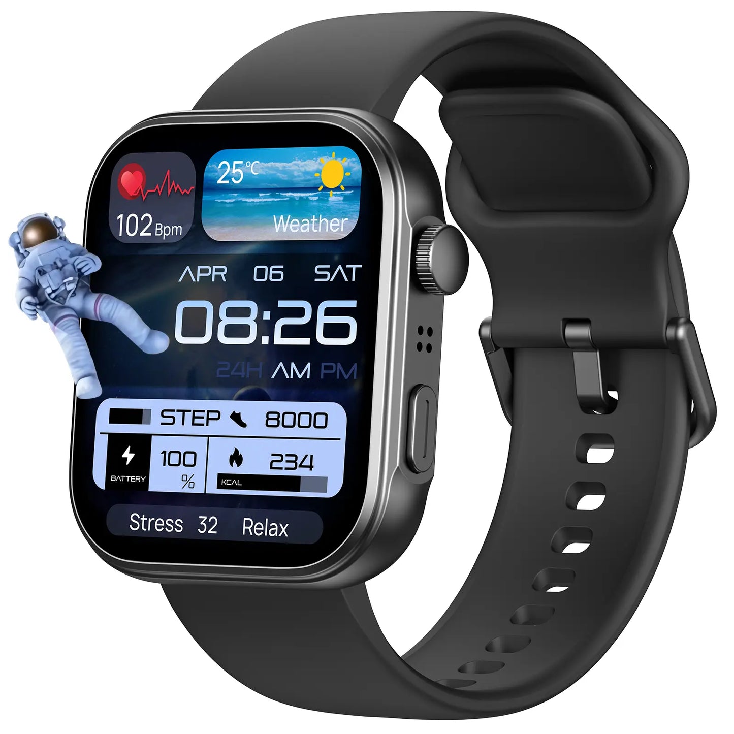 TOZO S7 Smartwatch – Bluetooth Call, AMOLED HD Display, 100+ Sports Modes & Health Tracking
