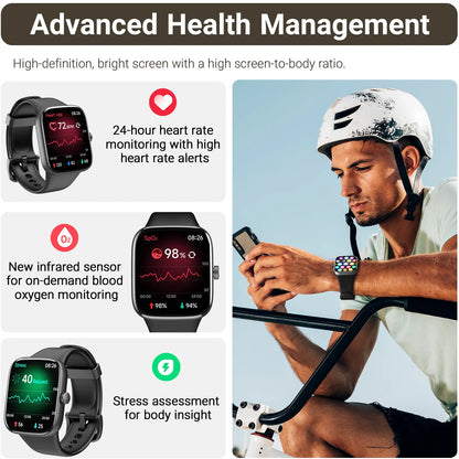 TOZO S7 Smartwatch – Bluetooth Call, AMOLED HD Display, 100+ Sports Modes & Health Tracking
