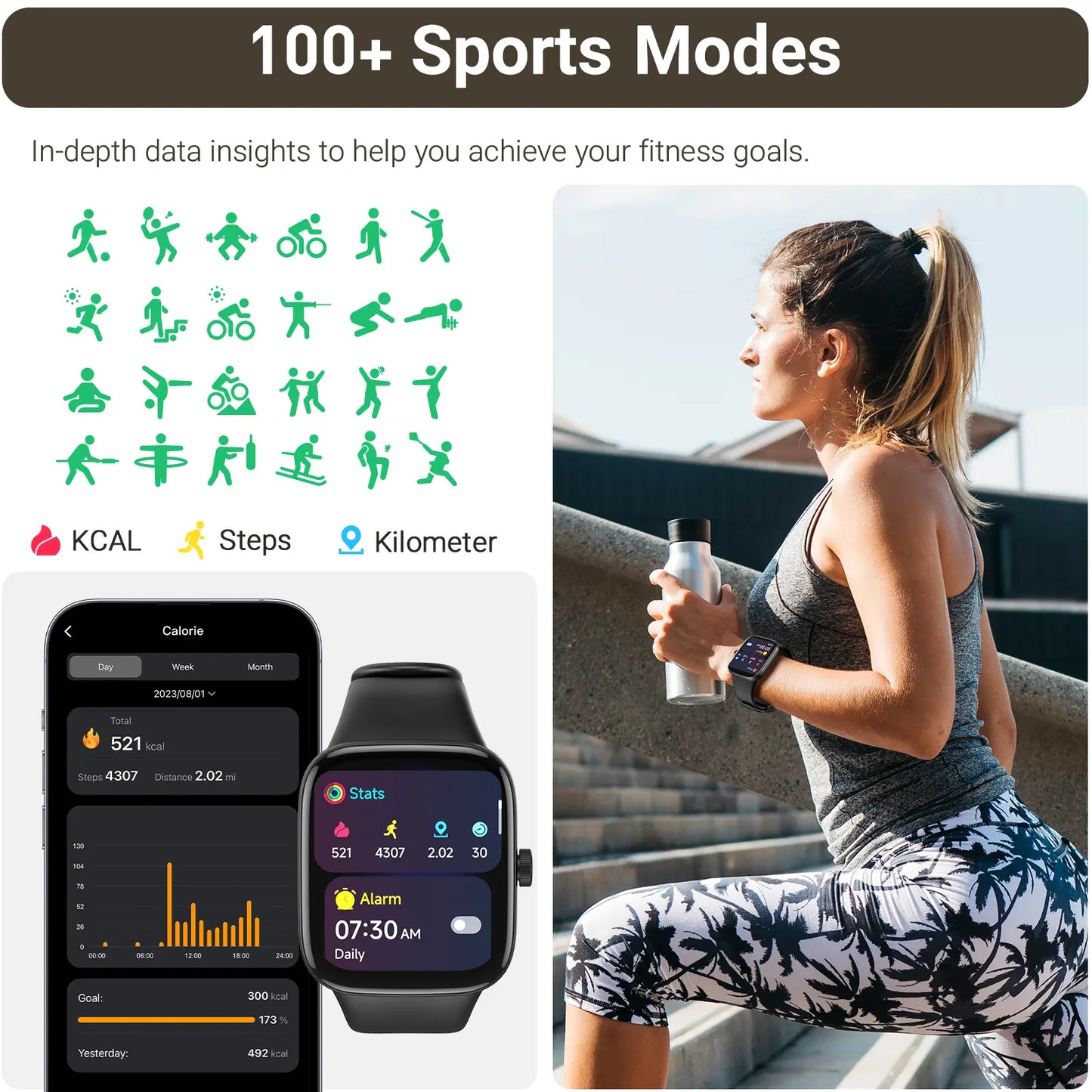 TOZO S7 Smartwatch – Bluetooth Call, AMOLED HD Display, 100+ Sports Modes & Health Tracking