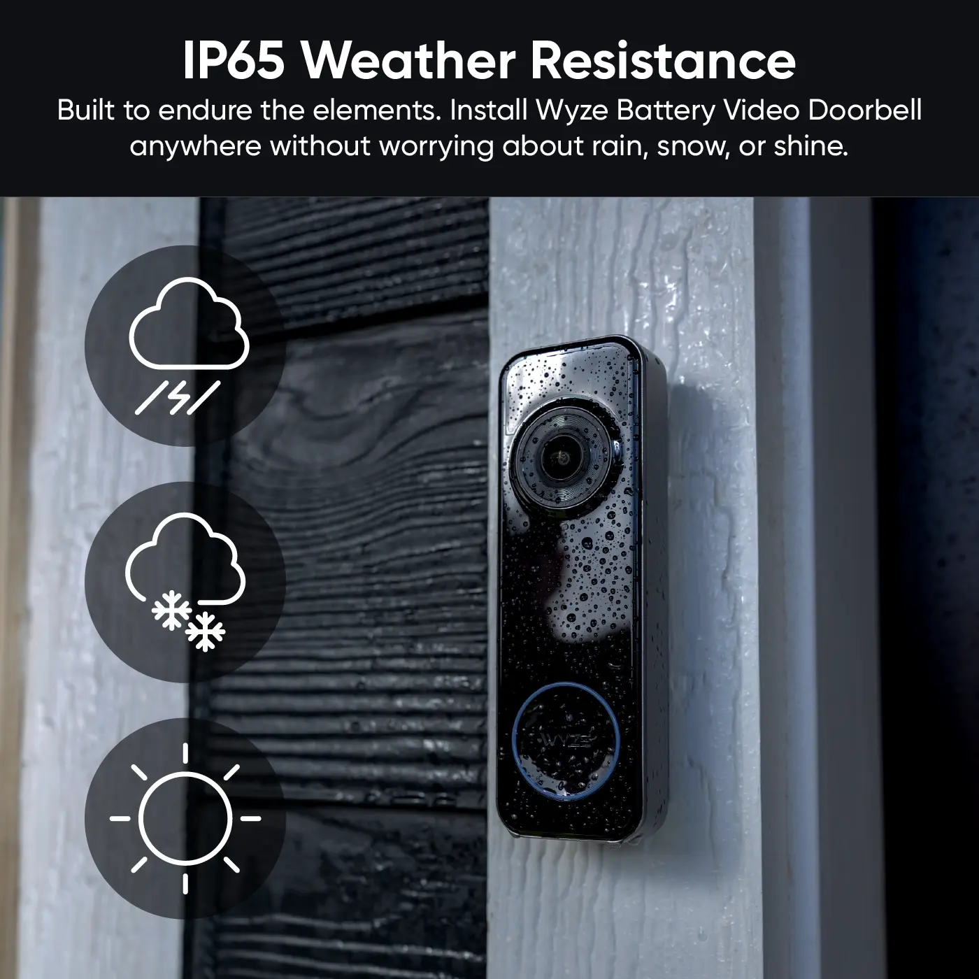 Wyze Battery Video Doorbell – Wireless 1536p HD Camera with 2-Way Talk & Color Night Vision